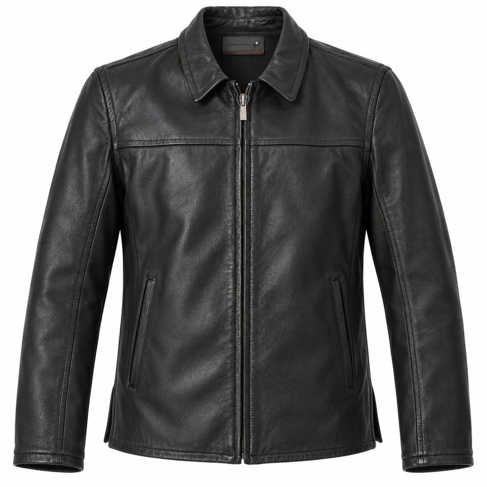 Wilsons Leather M. Julian Jacket Mens Medium Black Genuine Leather Zip Front